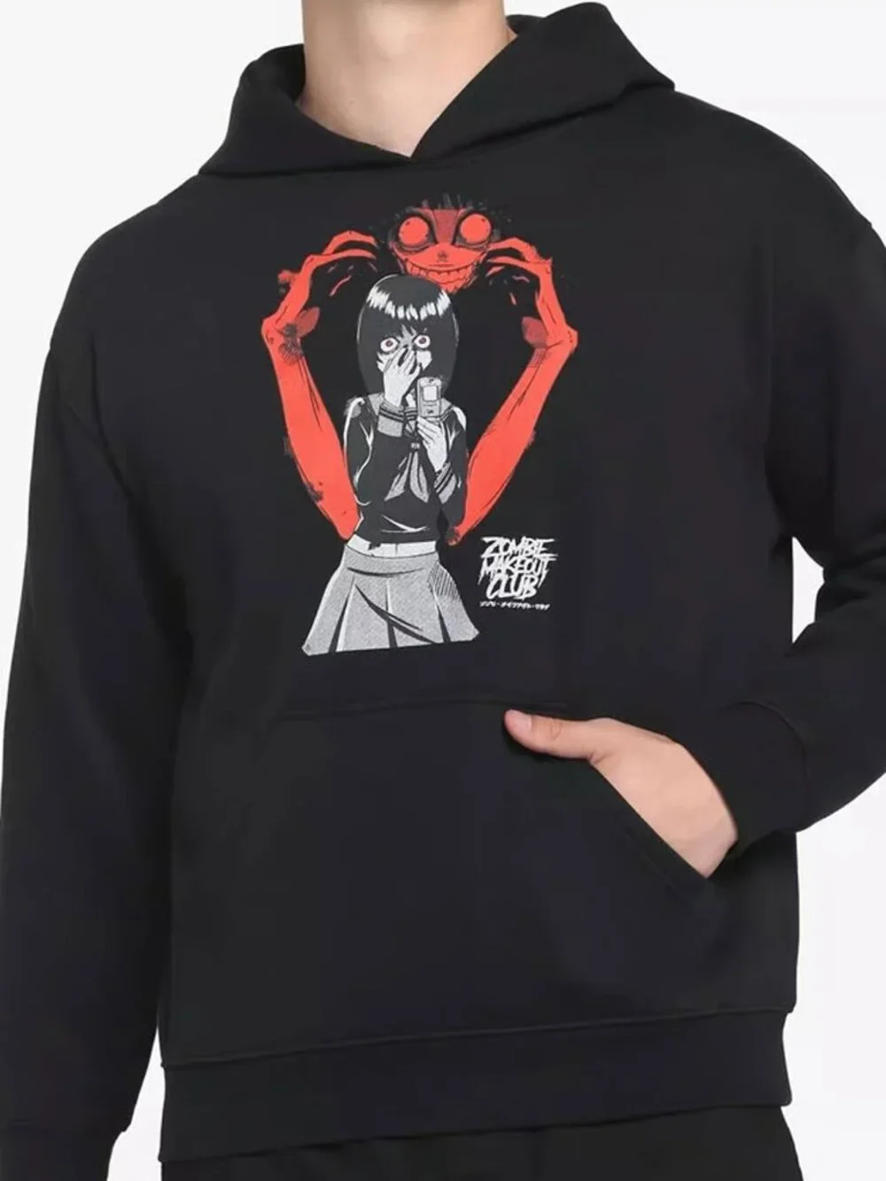 Zombie Makeout Club Creature Hoodie Manga Graphic Sweatshirt Men's XS New w tag